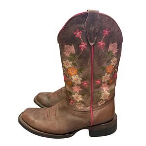 Vintage Size 7.5-8 Floral Embroidered Mexican Western Boots PLEASE READ